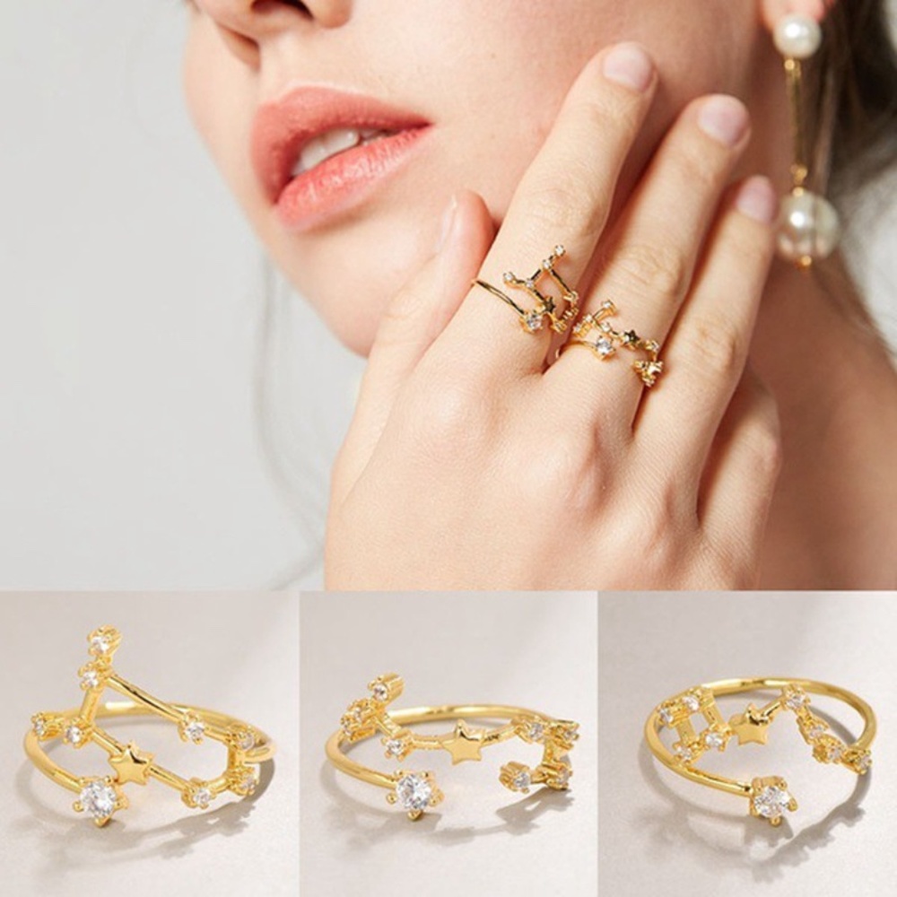 Zodiac Rings,Adjustable Constellations Rings,Star Signs Rings,Astrology Ring - Picture 9 of 10
